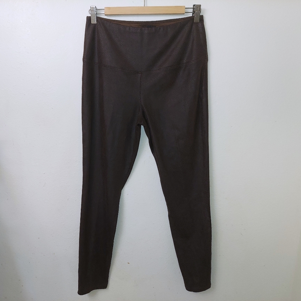 Athena Marie Faux Leather Leggings Medium Brown Pattern